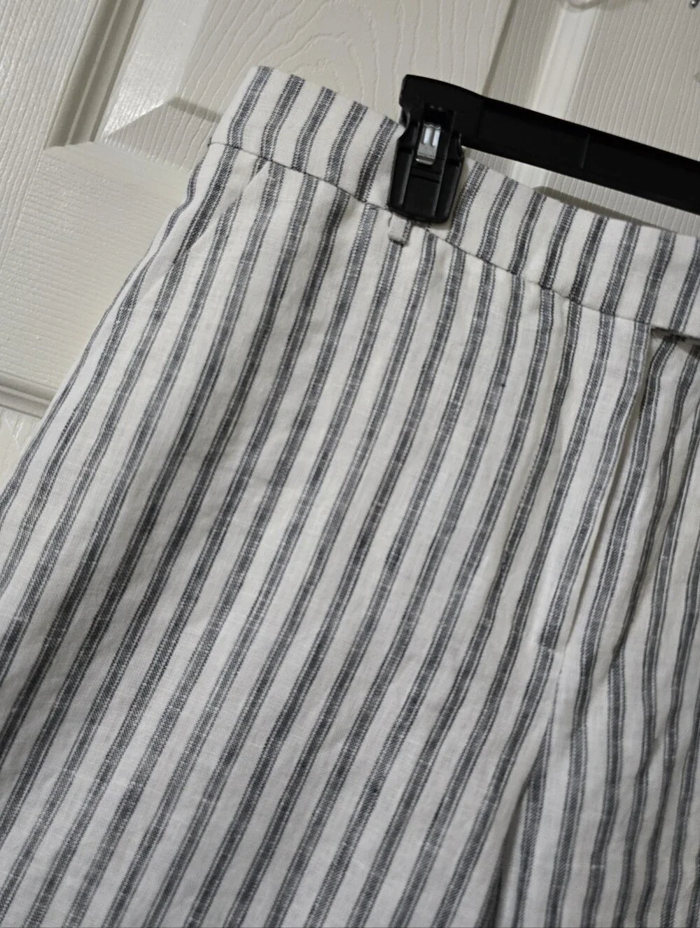 Reformation | Carter Linen Mid Rise Wide Leg Striped Trouser Pants, Sz 8, EUC! - Picture 5 of 15